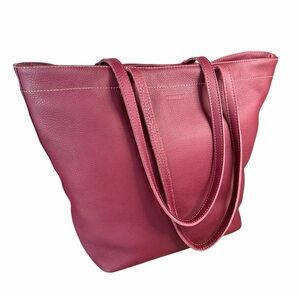 Consuela Burgundy All Leather Zip Top Tote